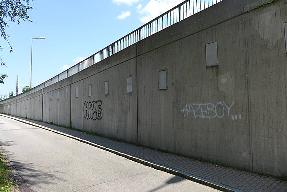 Graffitifl&auml;che "Hall-Of-Fame" an der Angerstra&szlig;e Nr.1