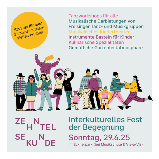 Auf dem Bild ist das Plakat vom Interkulturellen Fest der Begegnung um Sonntag, 29.06.2025 zu sehen.