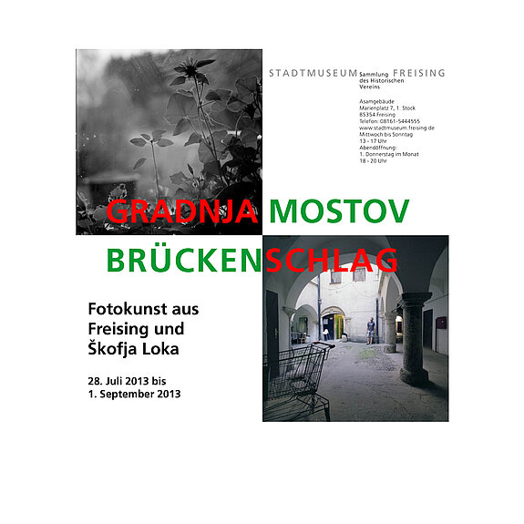 Plakat zur Ausstellung Brückenschlag Skofja Loka 2013