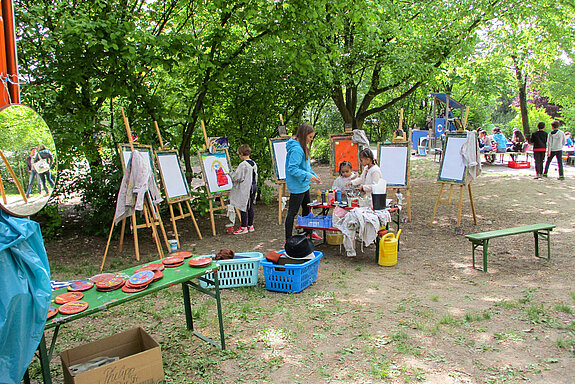 Spielaktion auf dem Spielplatz Obervellacherstraße in Freising