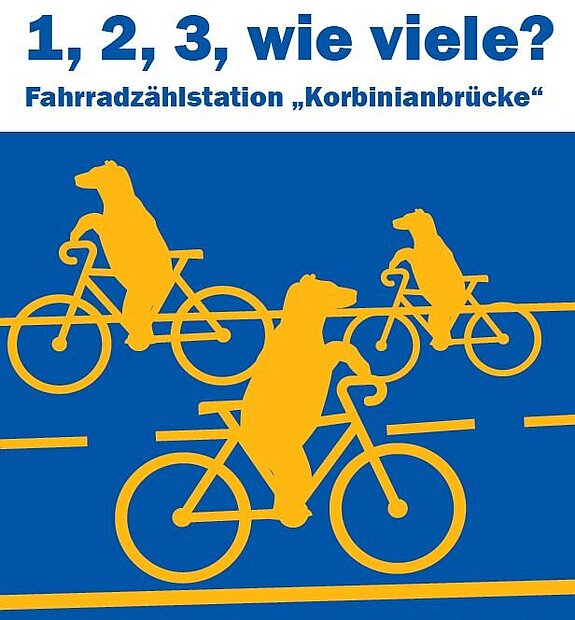 Hinweisschild an der Korbinianbrücke zur Fahrradzählstation