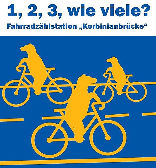 Hinweisschild an der Korbinianbrücke zur Fahrradzählstation