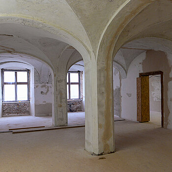 Dezember 2021: Blick in den Stock, in dem sich das Stadtmuseum präsentieren wird. (Foto: Stadt Freising)